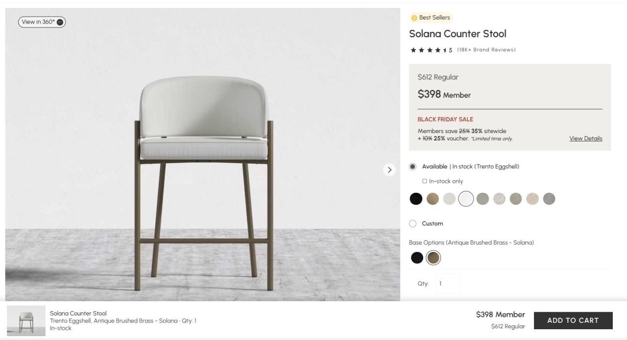 Rove Concepts Microfiber Leather Solana Counter Stool (Qty: 3)