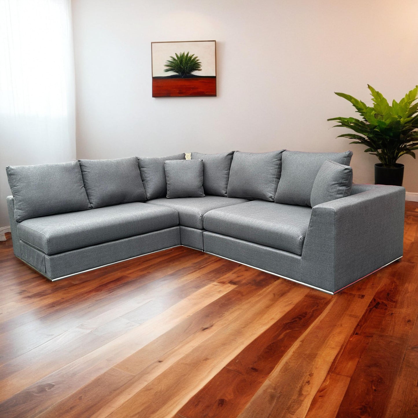 Noa Home Flow 3 Piece Charcoal Sectional Couch