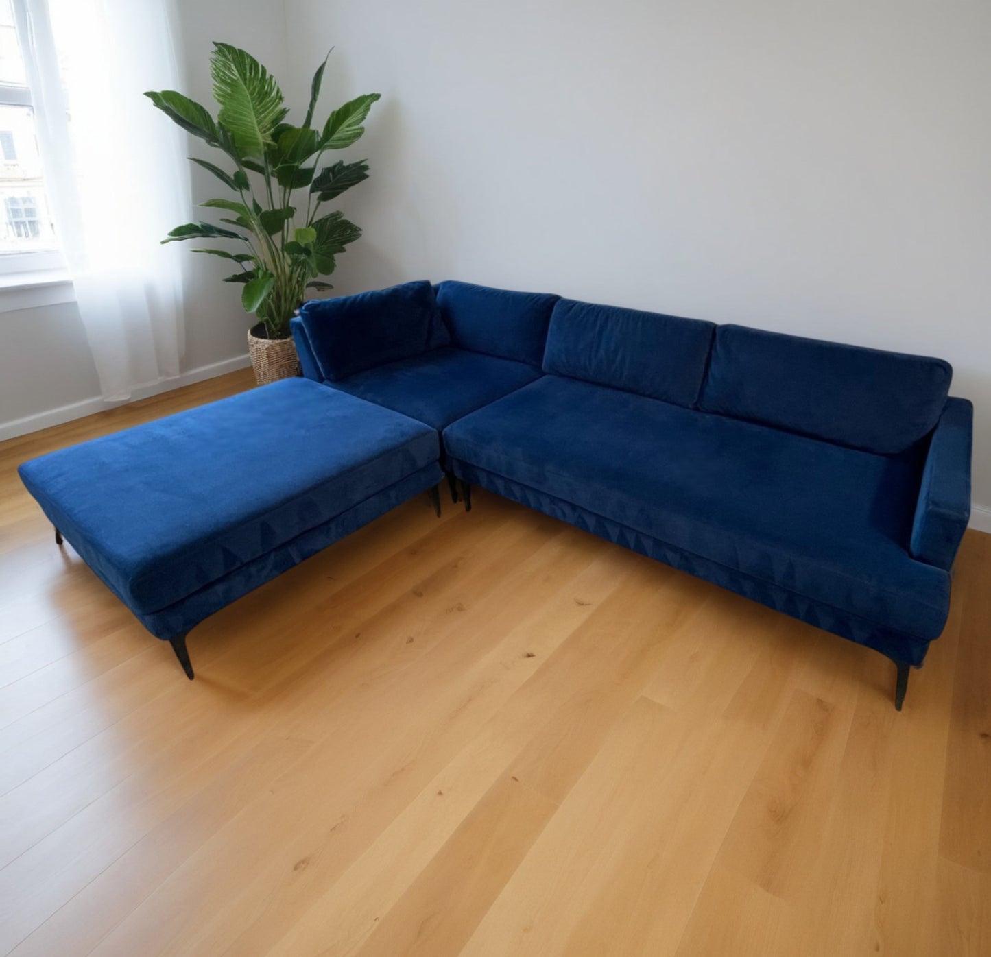 West Elm Andes Velvet Sectional Couch