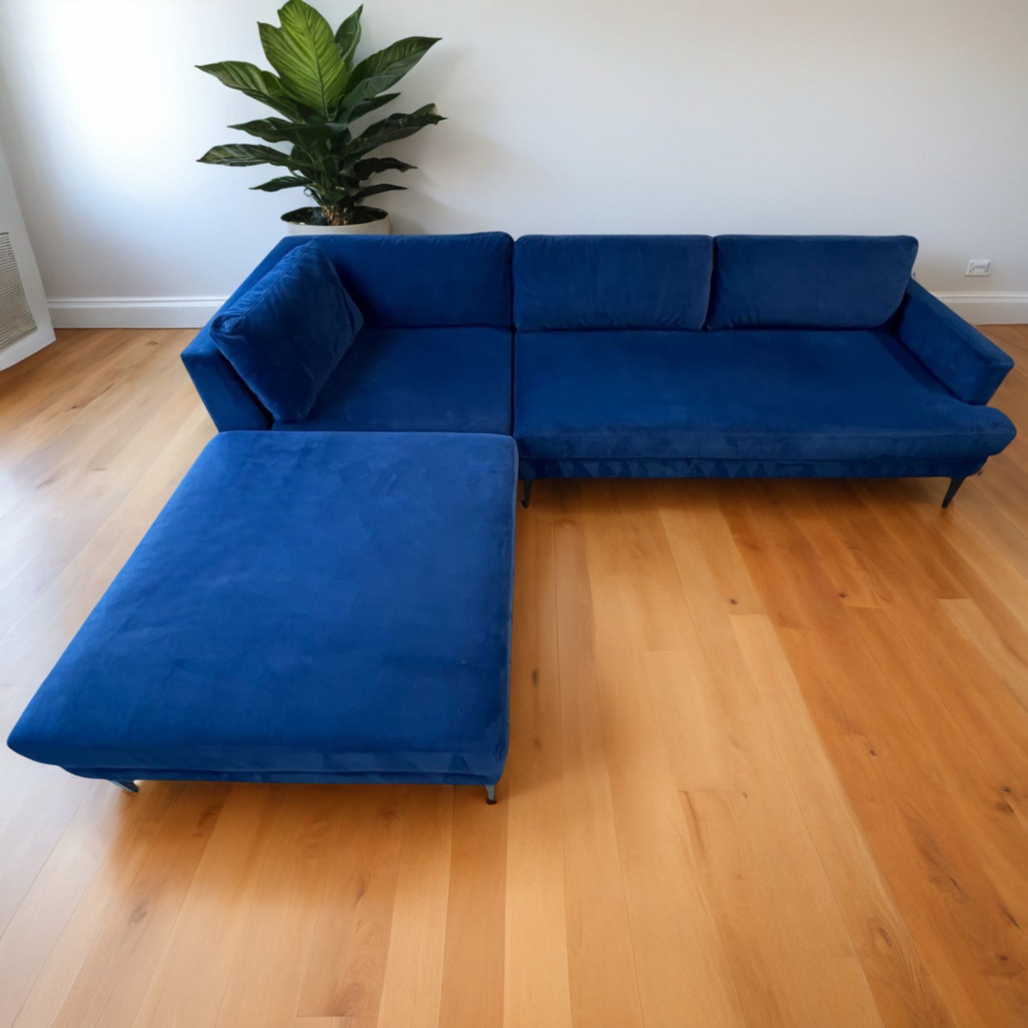 West Elm Andes Velvet Sectional Couch