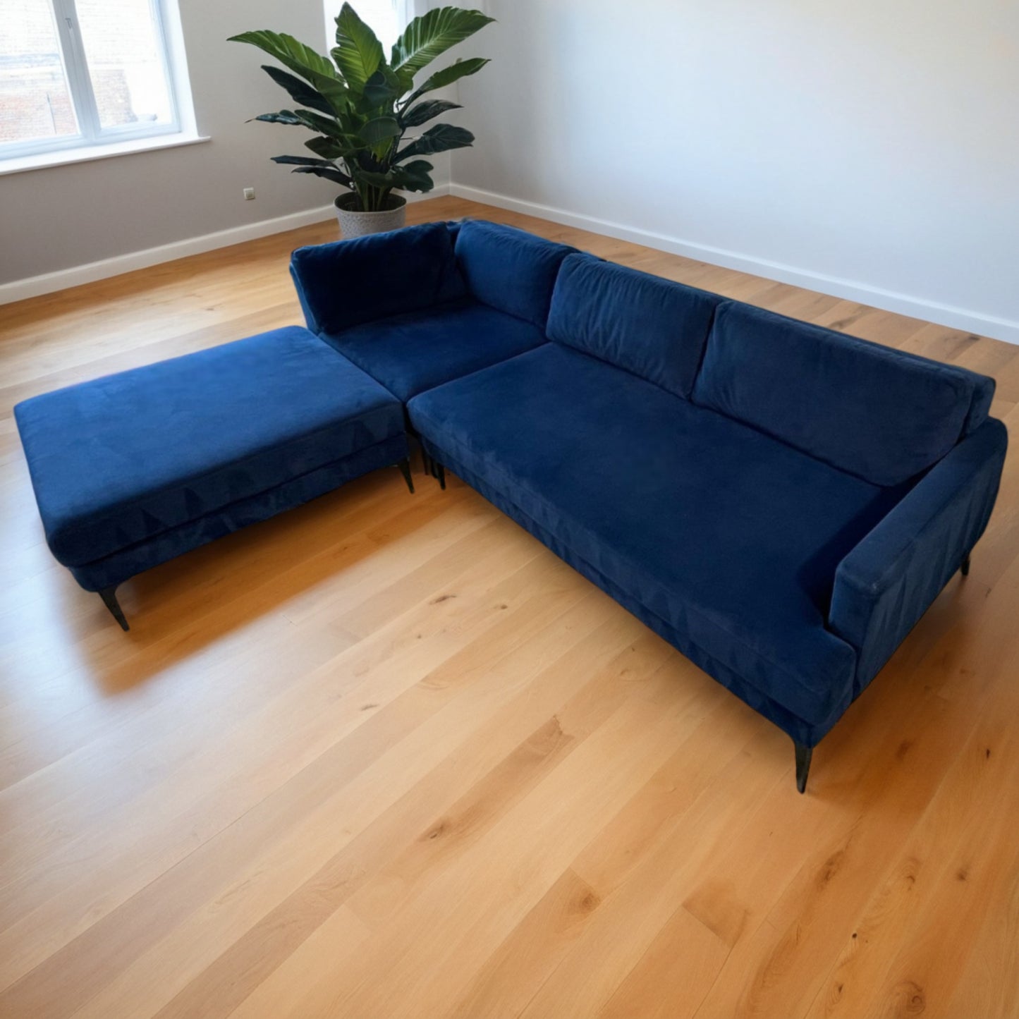 West Elm Andes Velvet Sectional Couch