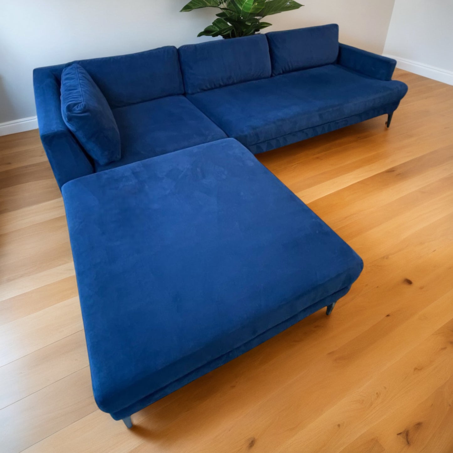 West Elm Andes Velvet Sectional Couch