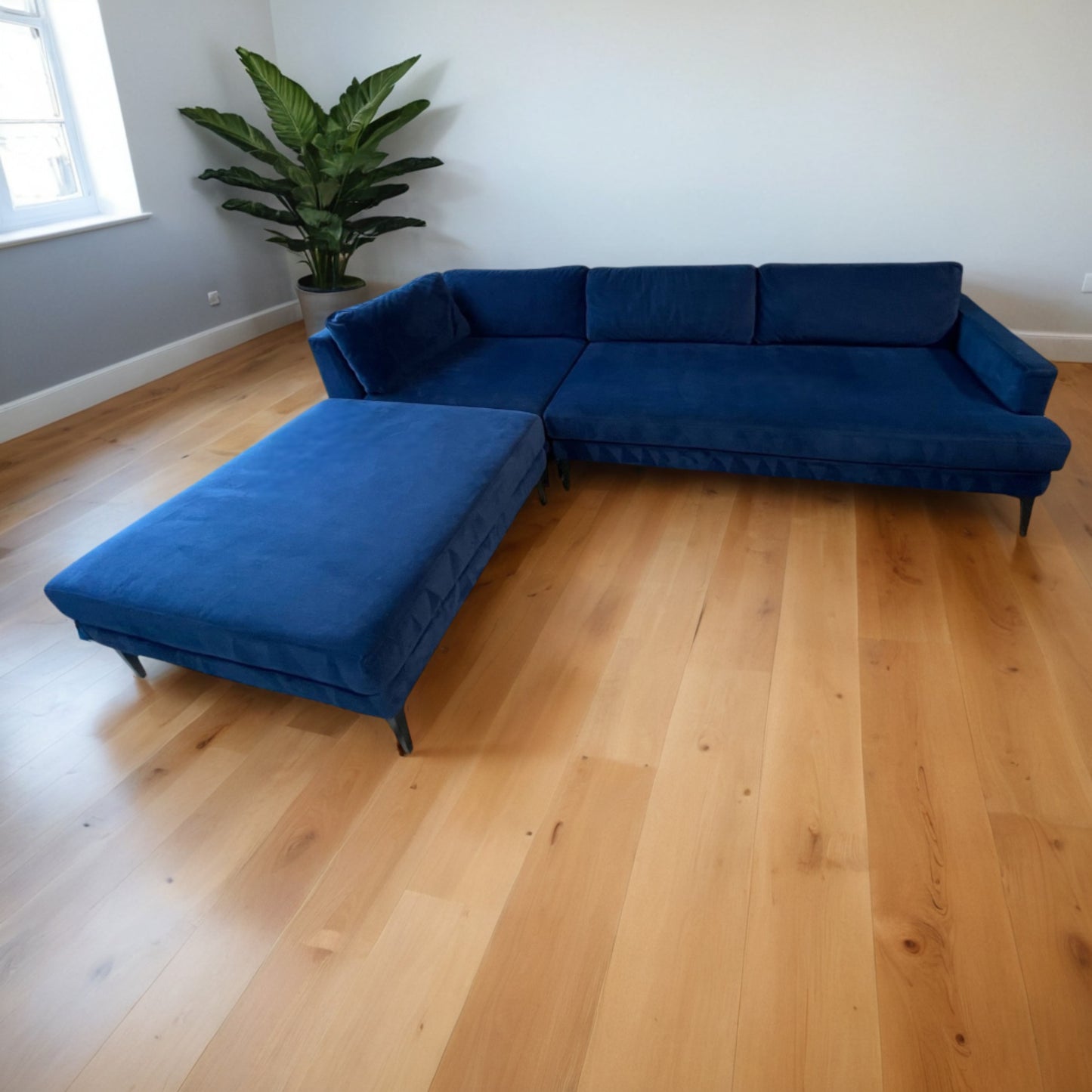West Elm Andes Velvet Sectional Couch