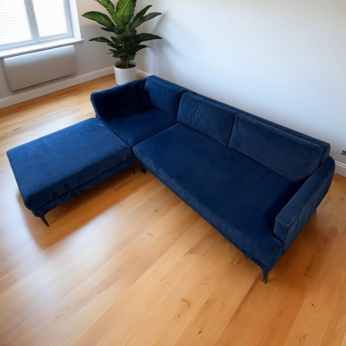 West Elm Andes Velvet Sectional Couch