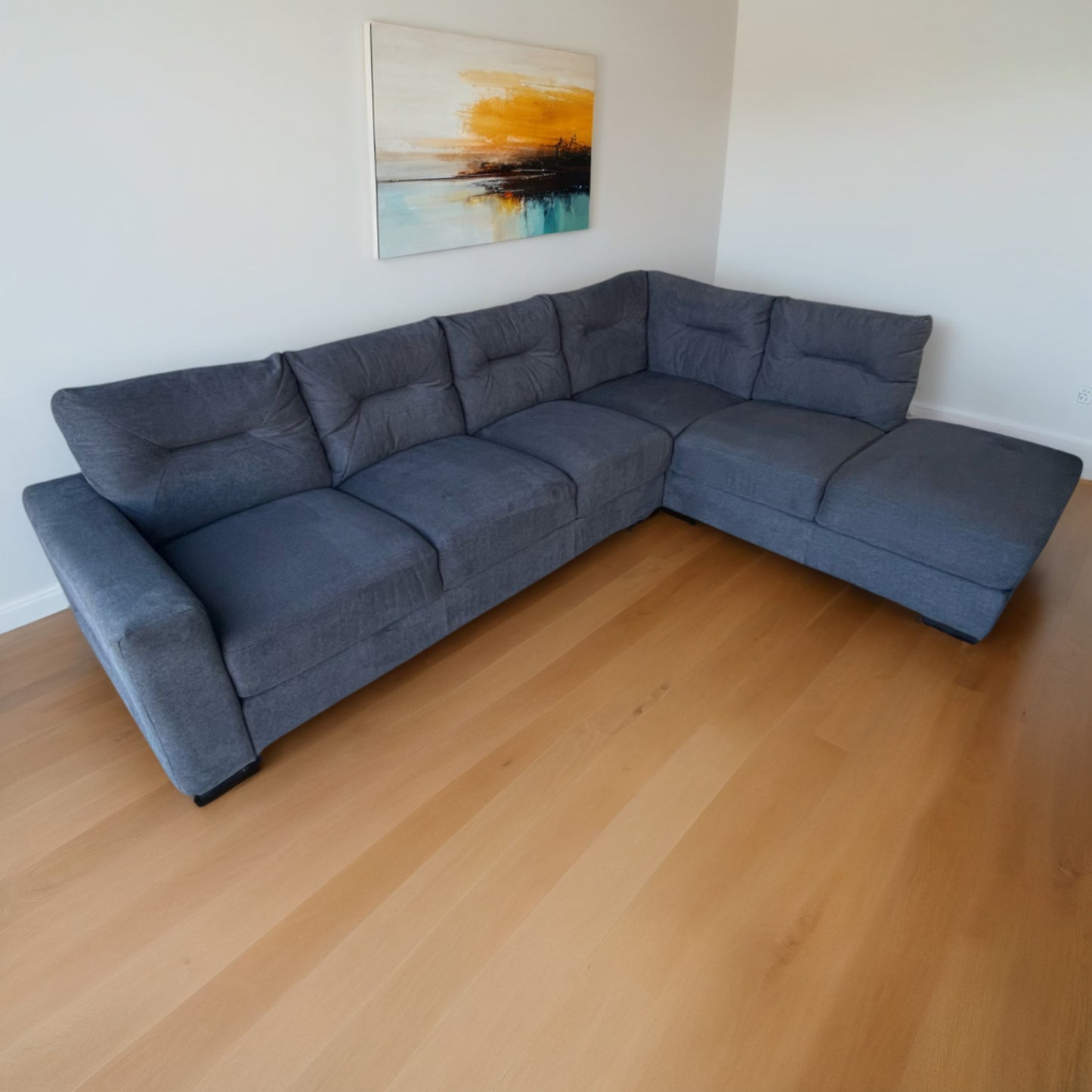 Dark Blue 2-Pc Sectional Couch