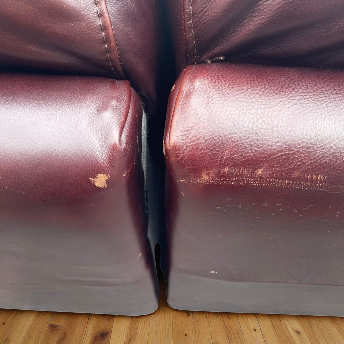 Ethan Allen Leather Sectional Chaise with Recliner