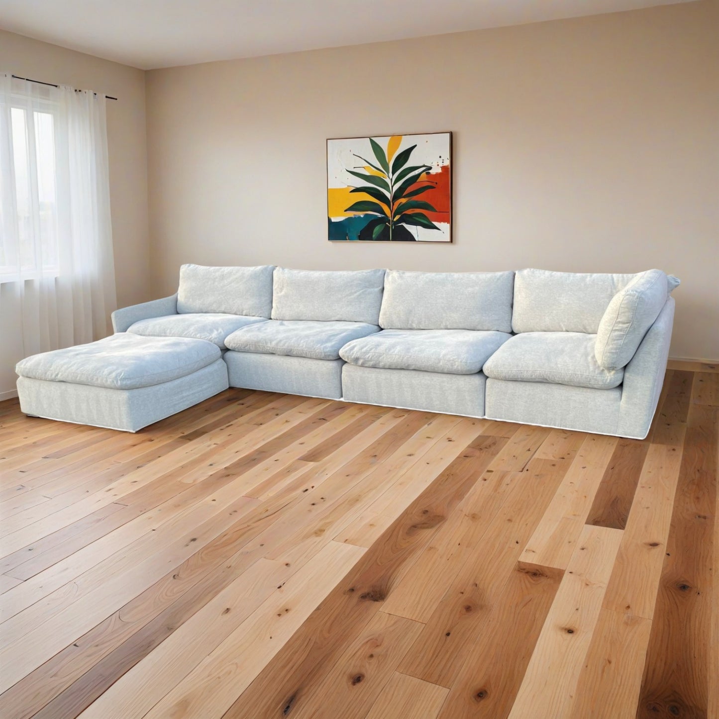 Living Spaces Modular Cloud Sectional with Ottoman