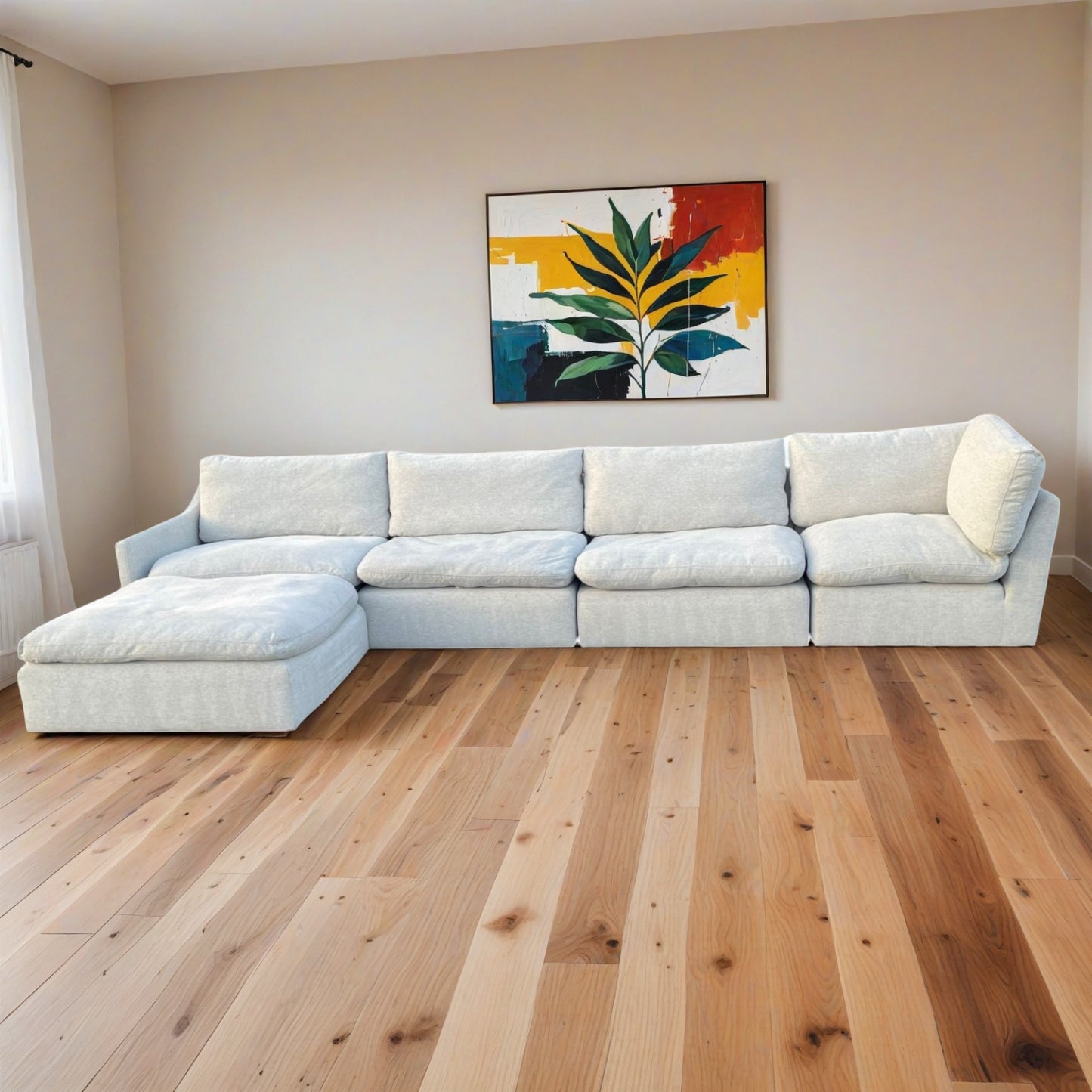 Living Spaces Modular Cloud Sectional with Ottoman