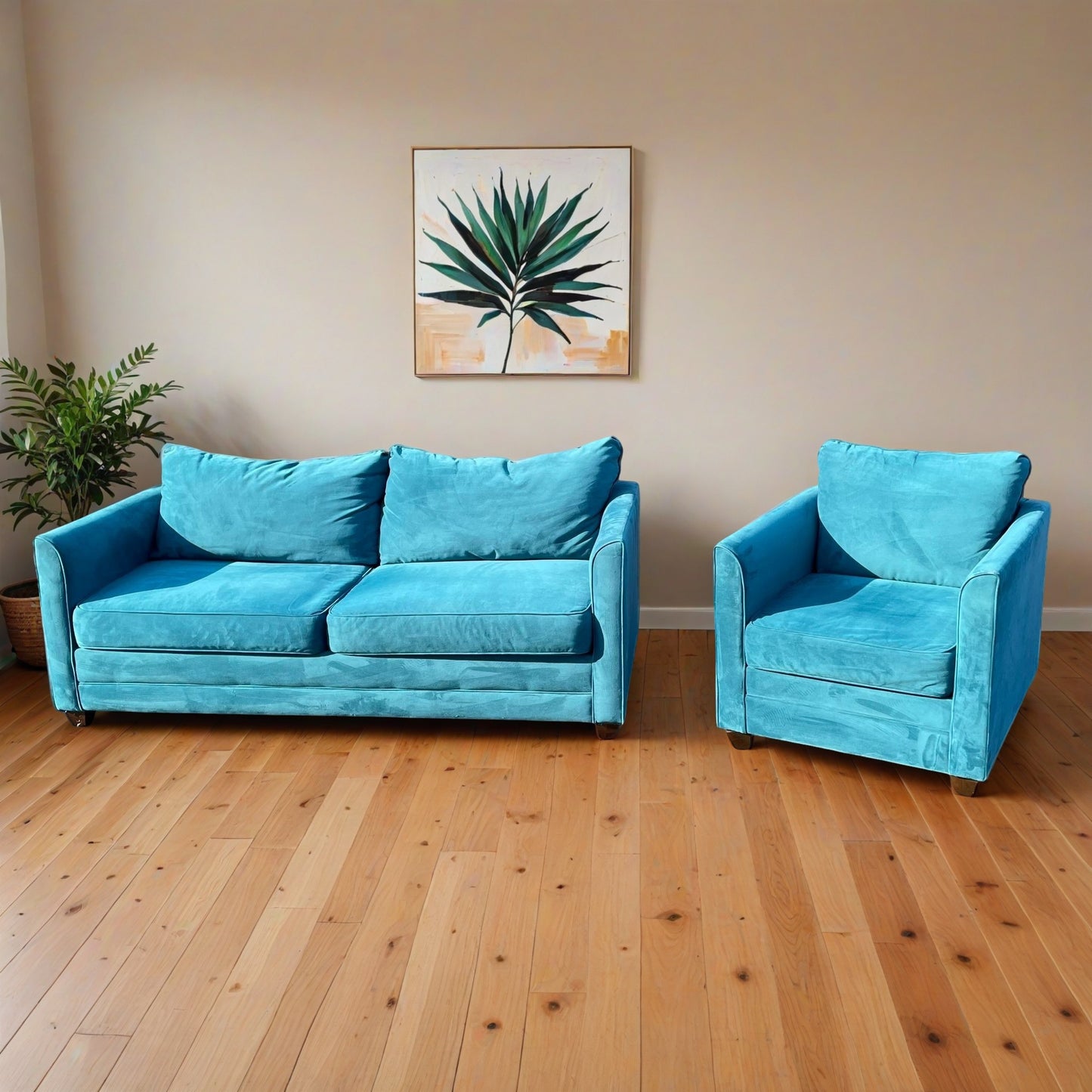 Sleeper Sofa & Chair Set with Free Ottoman
