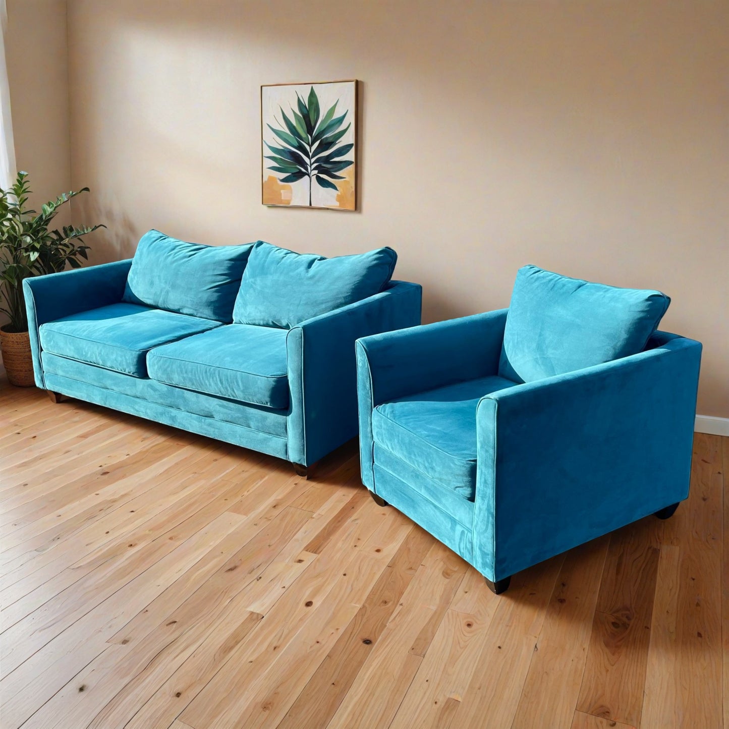 Sleeper Sofa & Chair Set with Free Ottoman