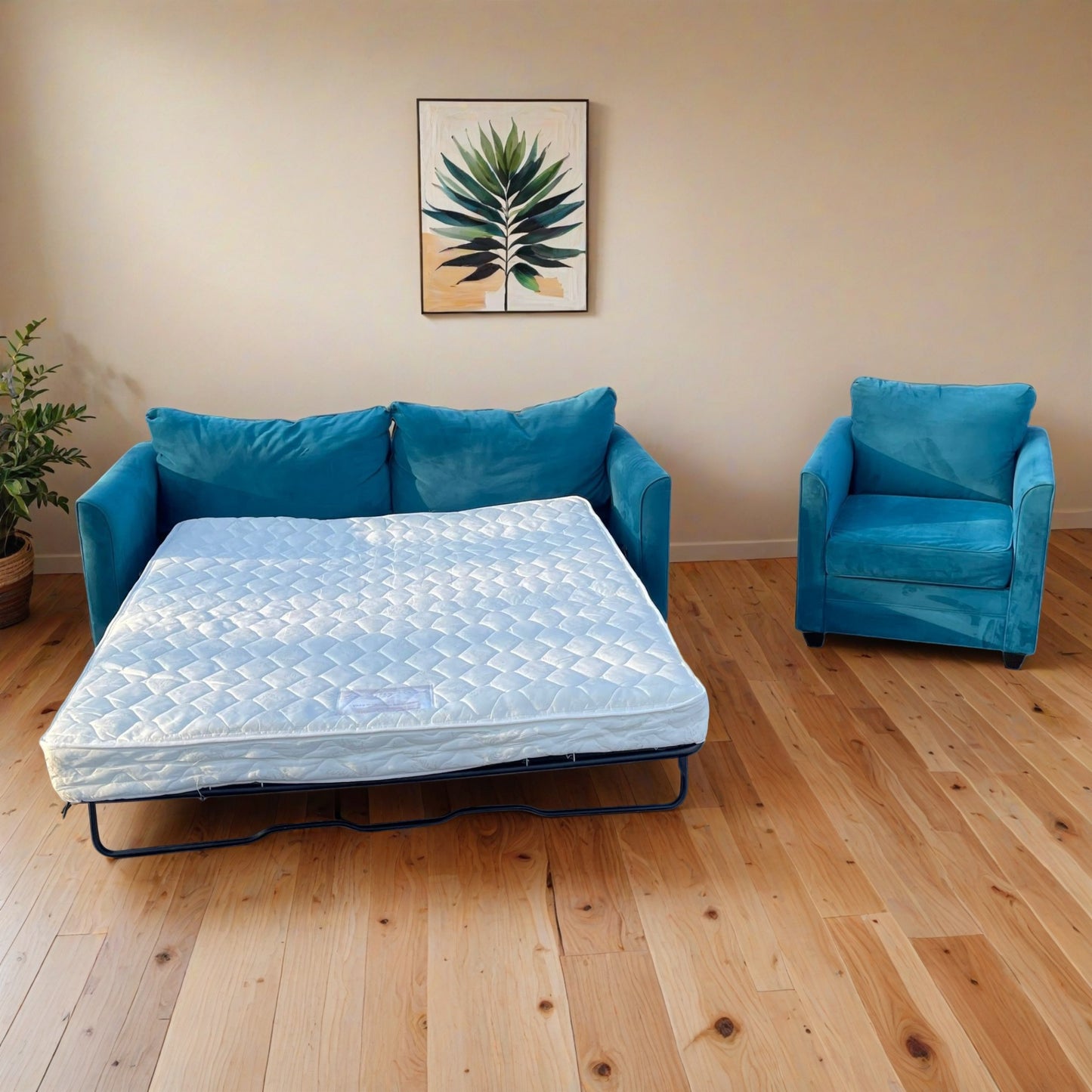 Sleeper Sofa & Chair Set with Free Ottoman