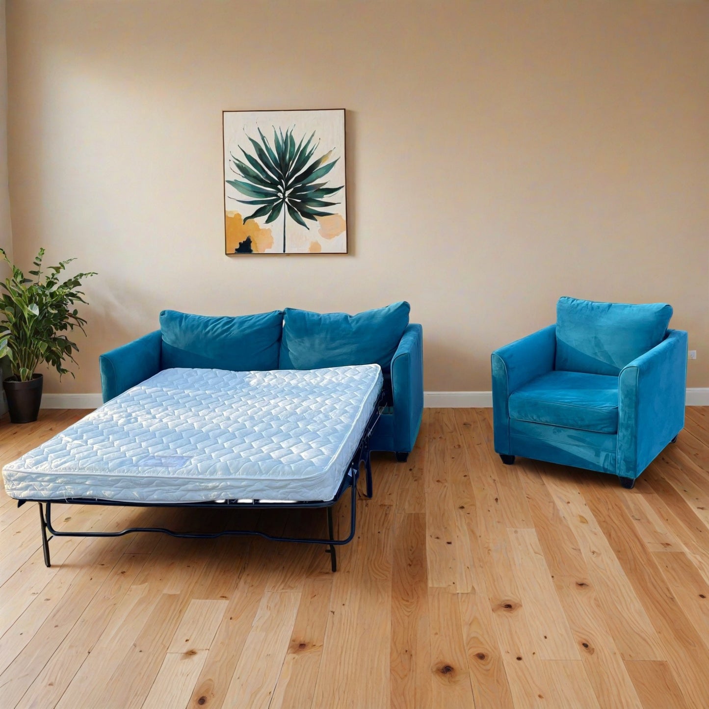 Sleeper Sofa & Chair Set with Free Ottoman