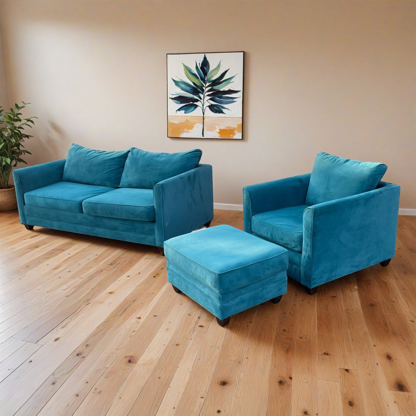 Sleeper Sofa & Chair Set with Free Ottoman