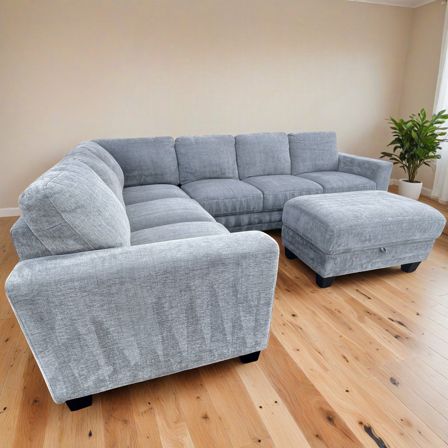 L-shaped Sectional with Ottoman