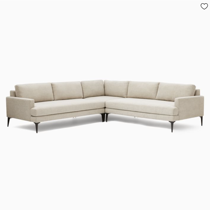 West Elm Andes 3-Piece Sectional (Pending Cleaning)