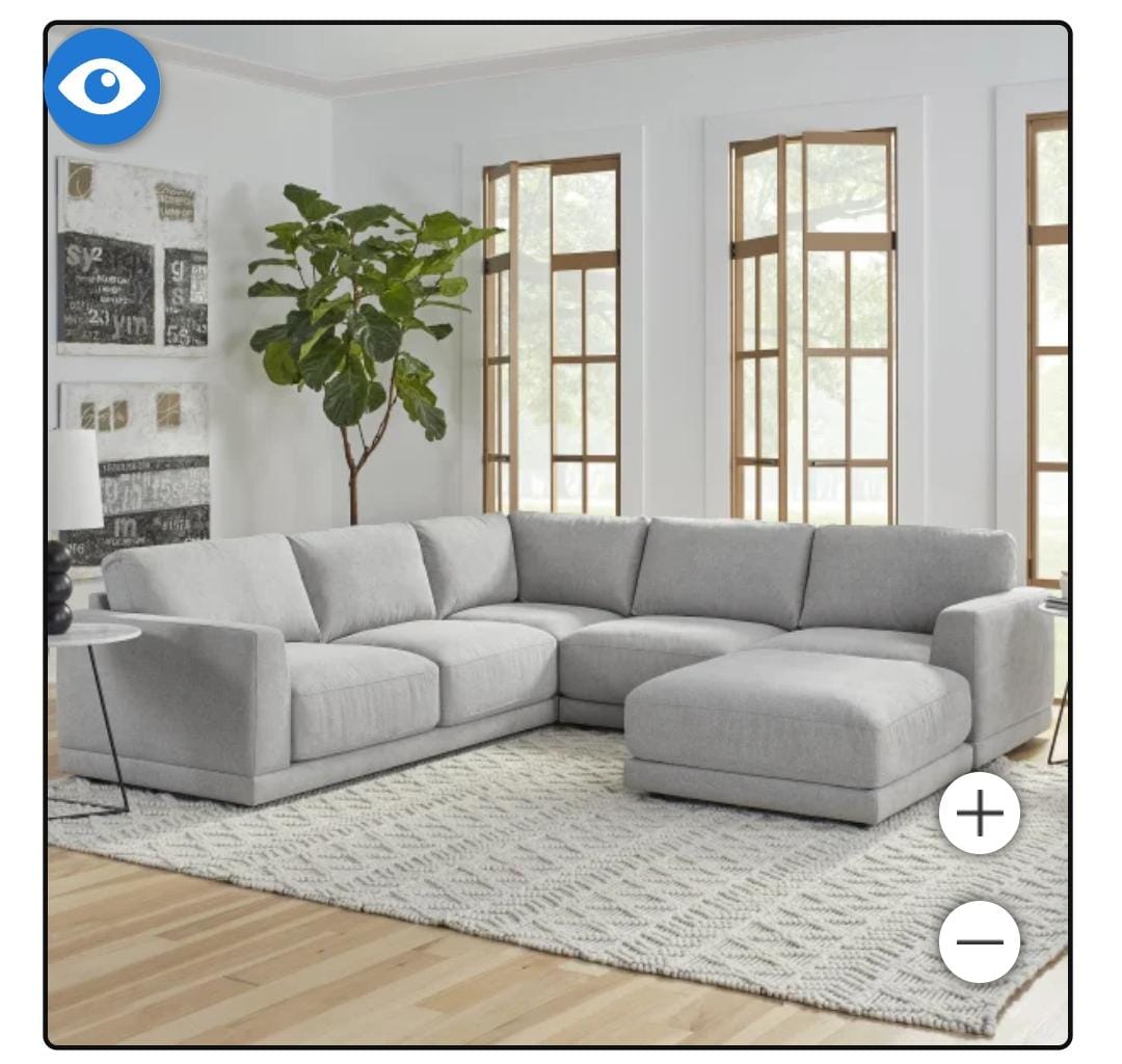 L-shaped Sectional with Ottoman (Pending Cleaning)