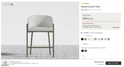 Rove Concepts Microfiber Leather Solana Counter Stool (Qty: 3)