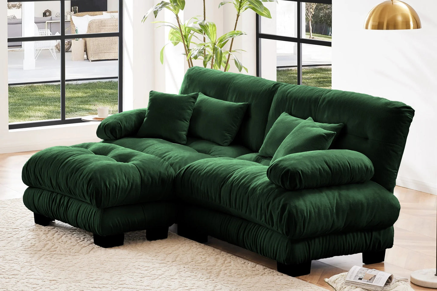 Cozepod Cloudies Loveseat with Ottoman