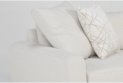 Living Spaces Ivory White Beige Performance Fabric 5 Piece Modular L-Shaped Sectional (Pending Cleaning)