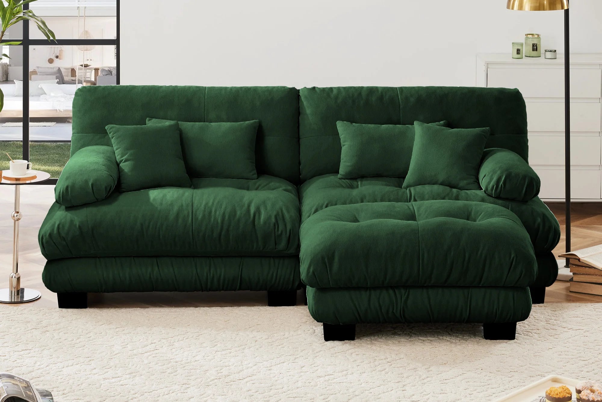 Cozepod Cloudies Loveseat with Ottoman