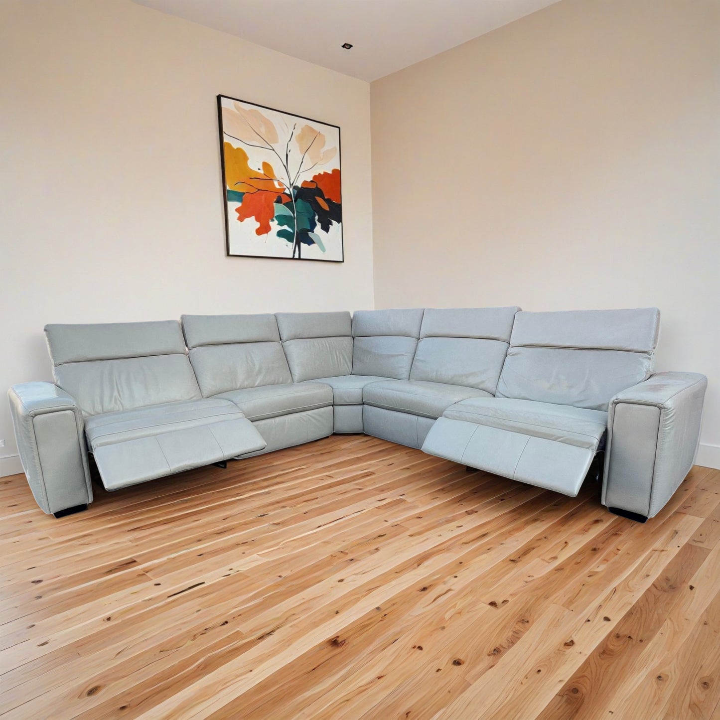 Palliser Leather Reclining Sectional Couch
