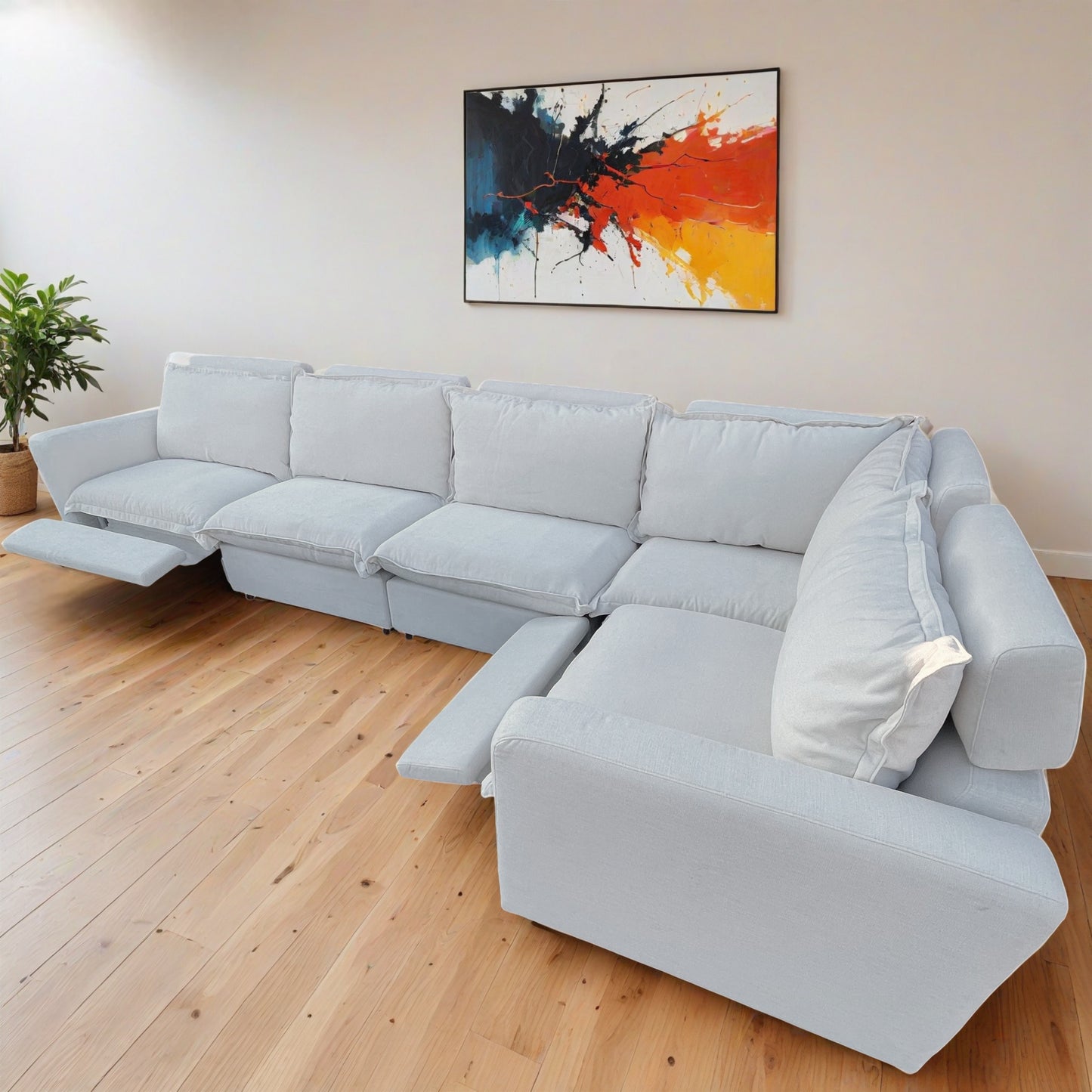 Homebody Luxe L-Shape Sectional 5 Seat (includes 2 recliners)