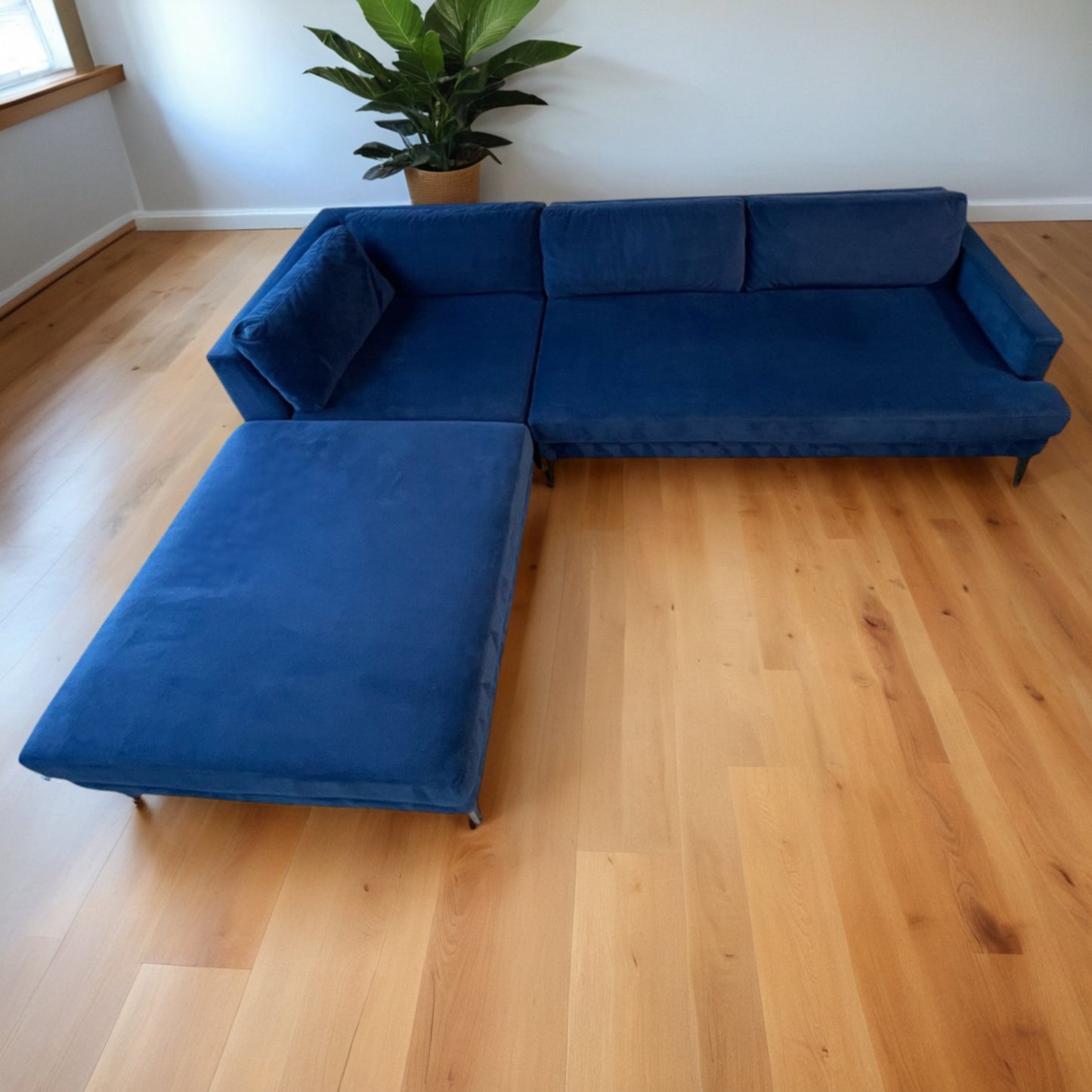 West Elm Andes Velvet Sectional Couch