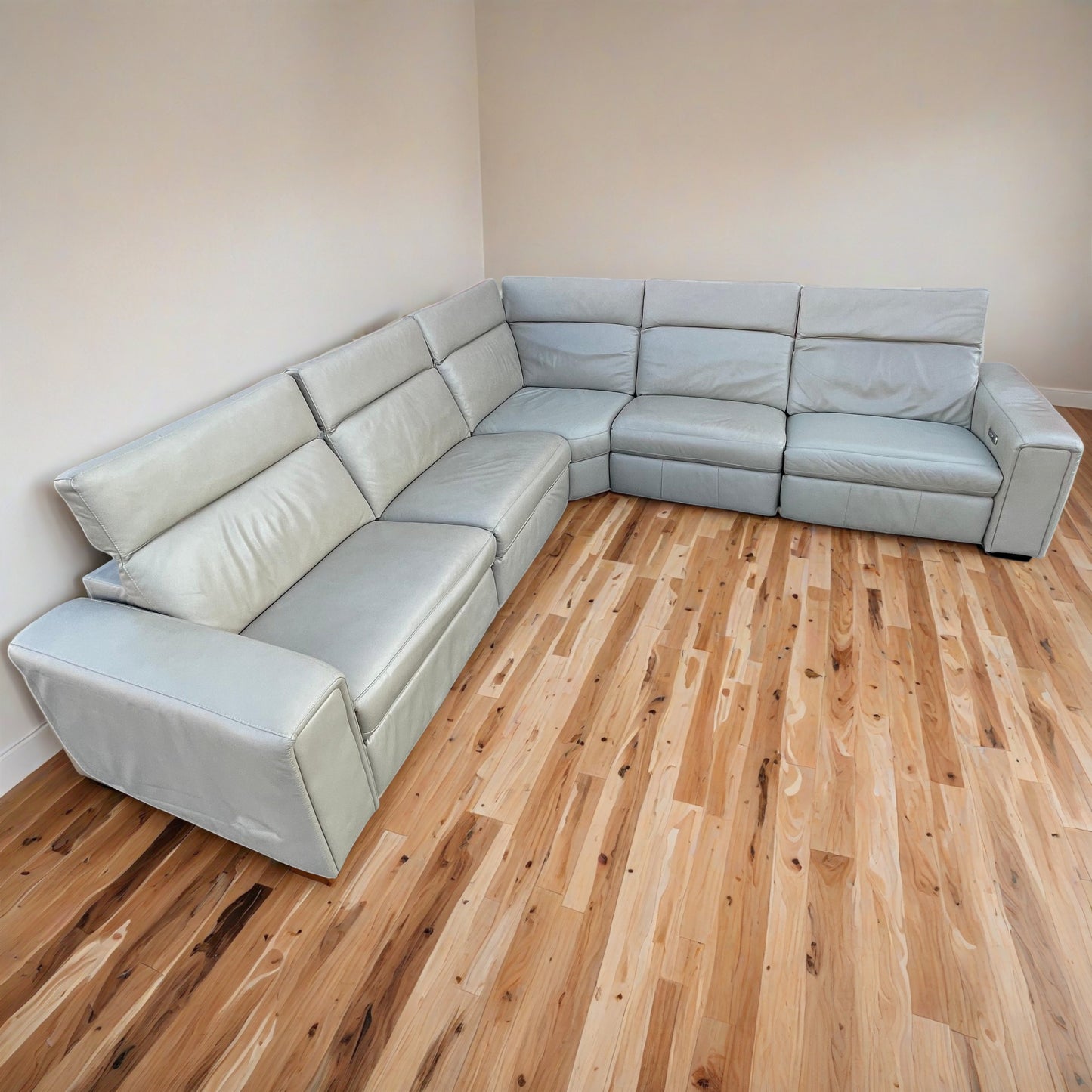 Palliser Leather Reclining Sectional Couch