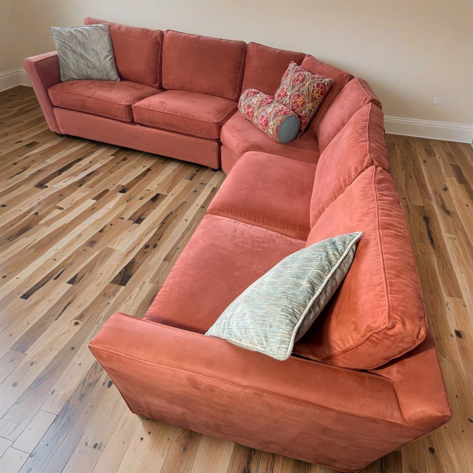 Crate and Barrel Axis 3-Piece L-shaped Wedge Sectional Couch
