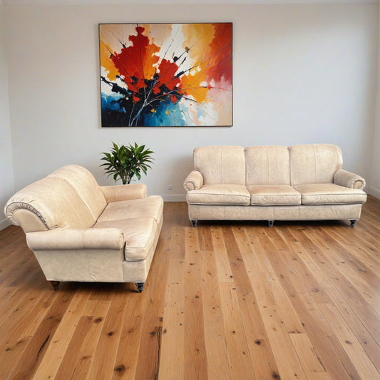 Genuine Leather Sofa and Loveseat Set