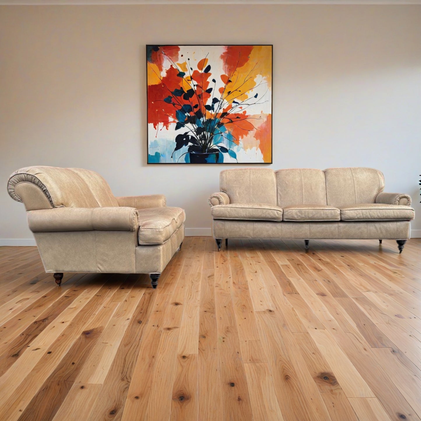 Genuine Leather Sofa and Loveseat Set