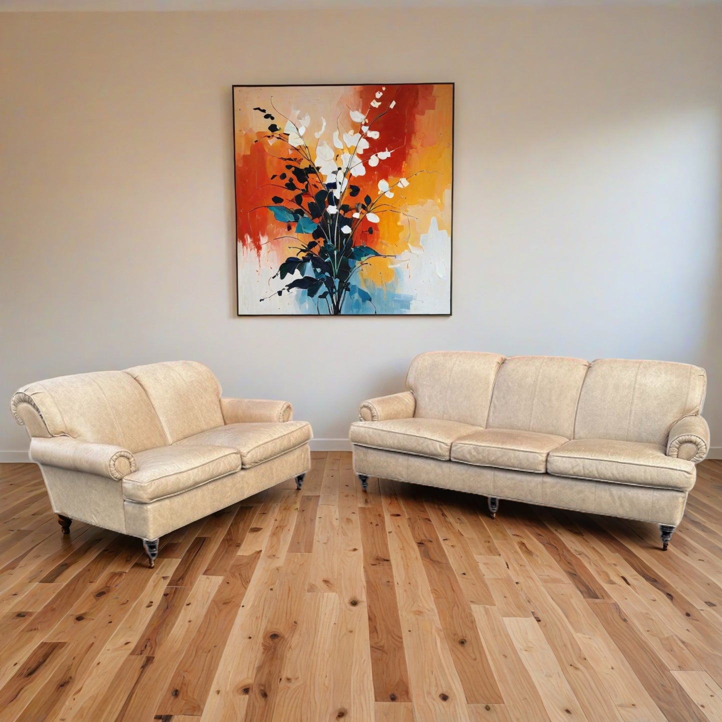 Genuine Leather Sofa and Loveseat Set