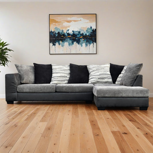 Two Tone Gray Black 2-Pc Sectional