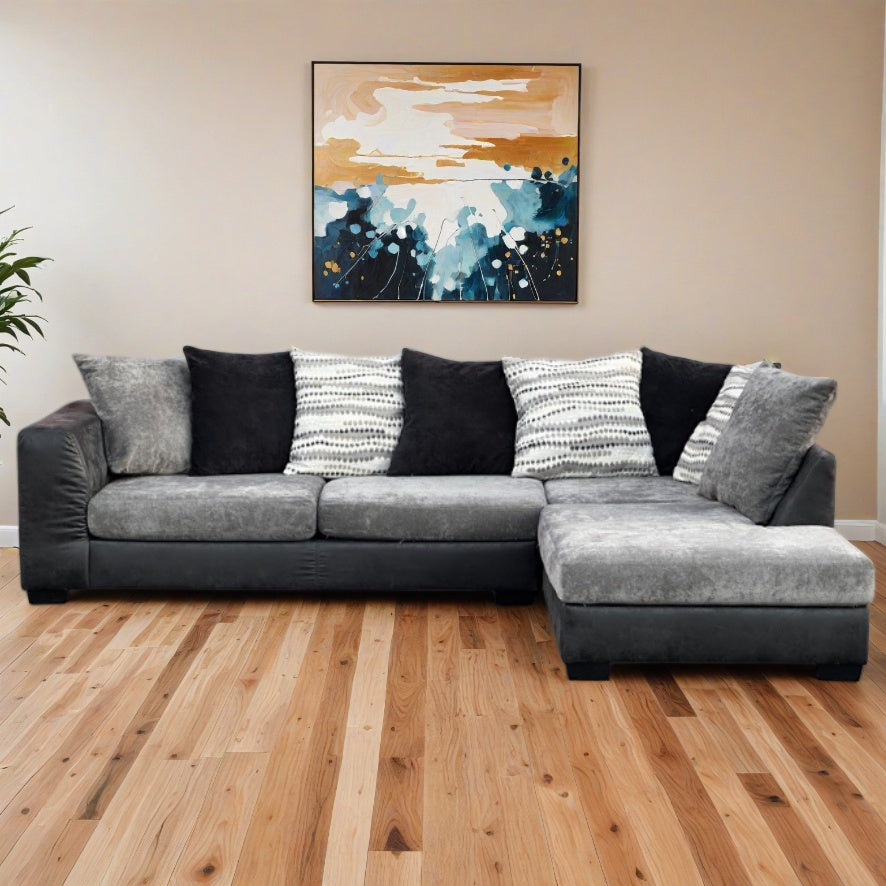 Two Tone Gray Black 2-Pc Sectional