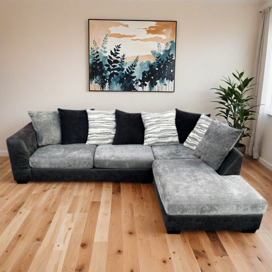 Two Tone Gray Black 2-Pc Sectional