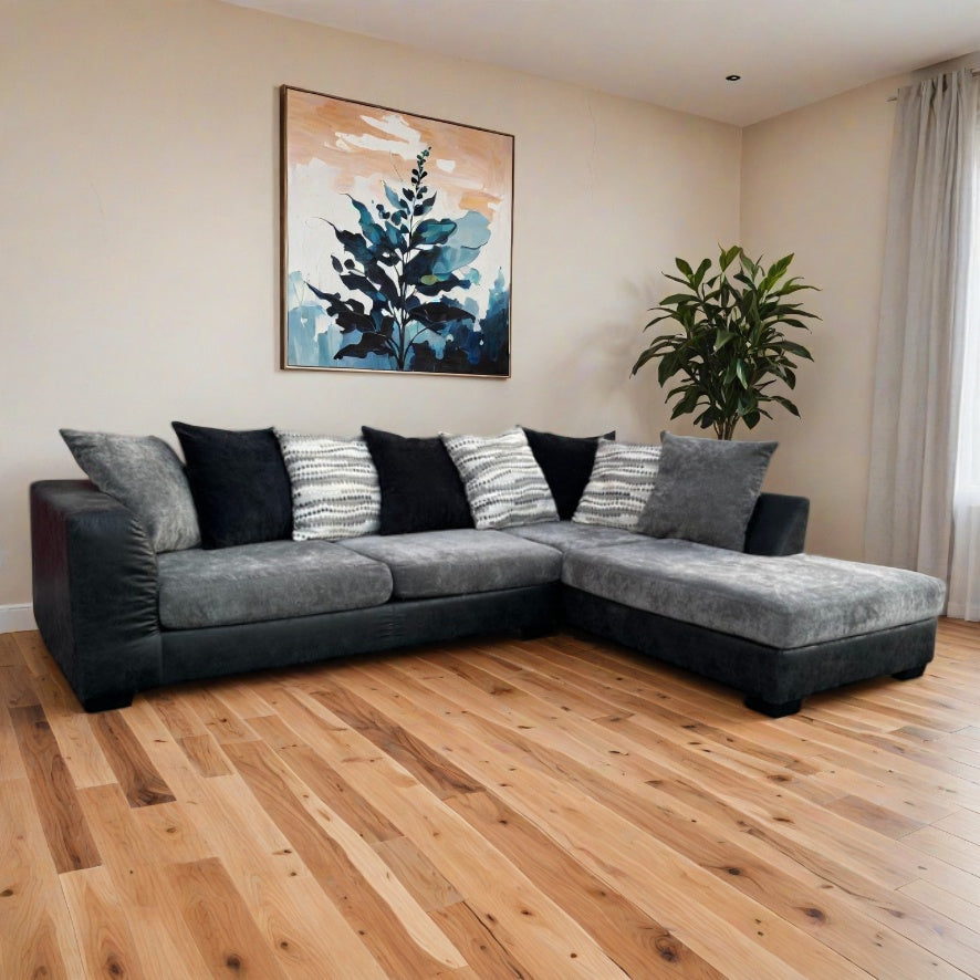 Two Tone Gray Black 2-Pc Sectional