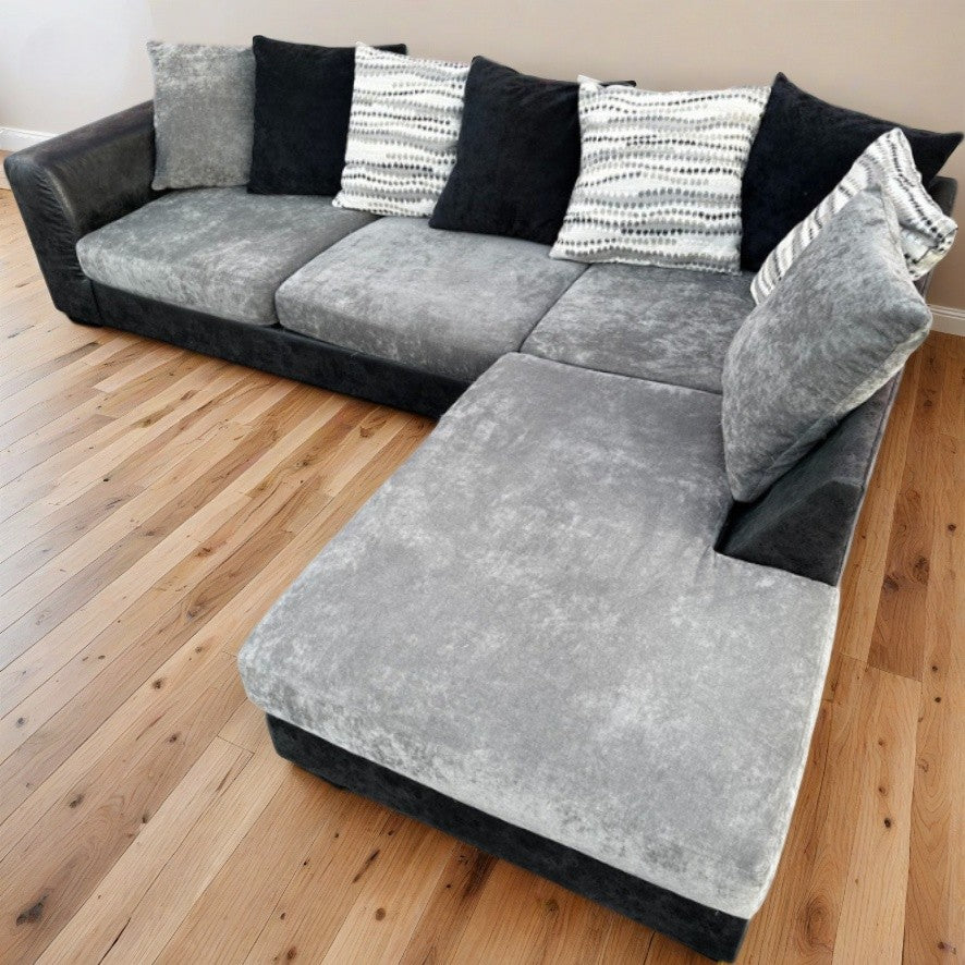 Two Tone Gray Black 2-Pc Sectional