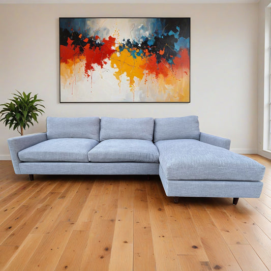 Light Blue Deep Sectional Couch