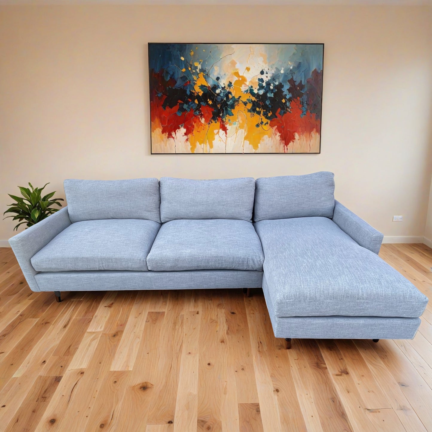 Light Blue Deep Sectional Couch