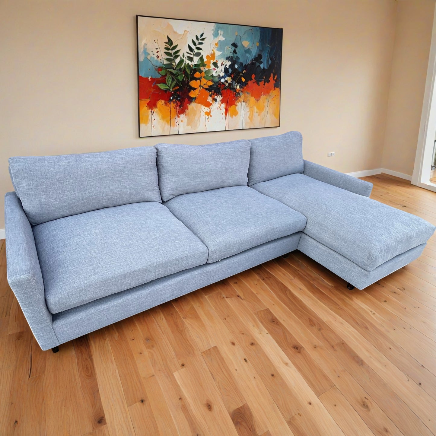 Light Blue Deep Sectional Couch