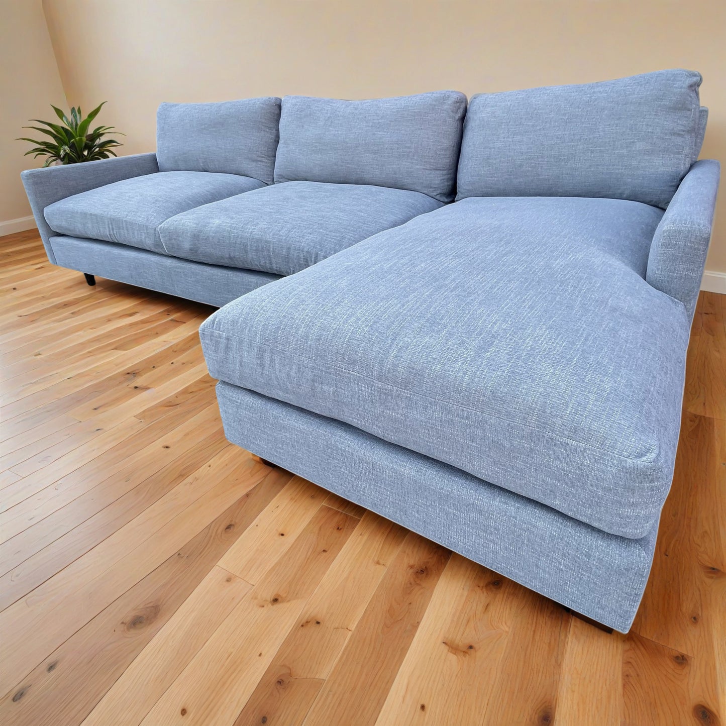 Light Blue Deep Sectional Couch