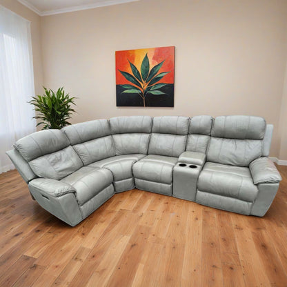 Havertys Aviator Leather Sectional w/ Power Recliners – Top Grain