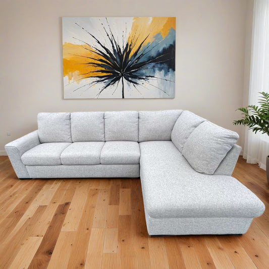 Living Spaces Lucy Gray Sectional Couch