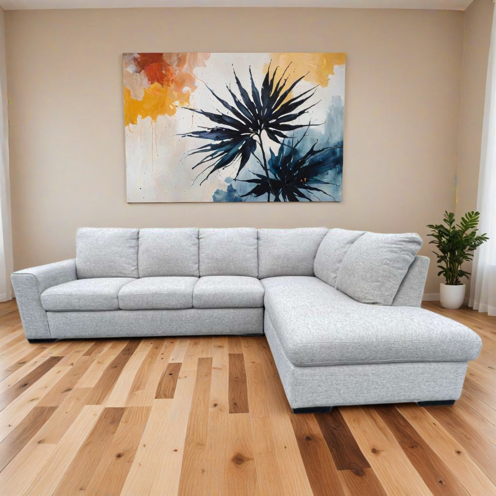 Living Spaces Lucy Gray Sectional Couch