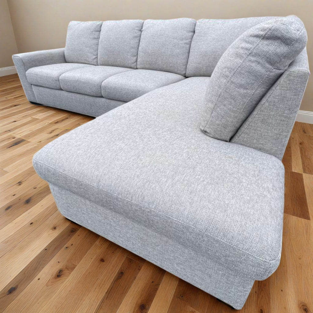 Living Spaces Lucy Gray Sectional Couch