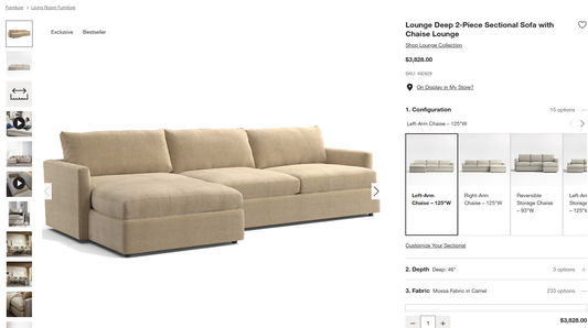 Crate and Barrel Deep Lounge (Pendind Cleaning)