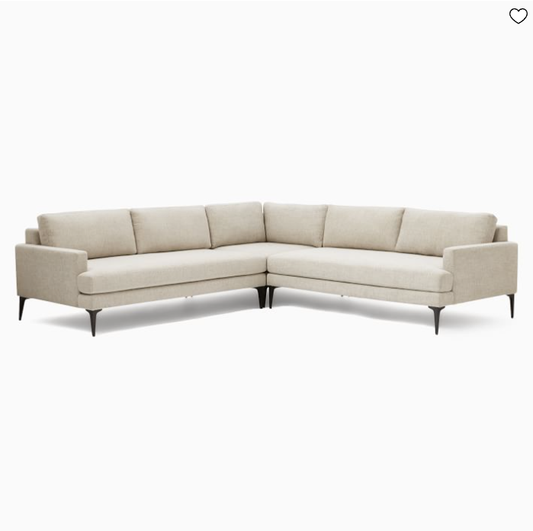 West Elm Andes 3-Piece Sectional (Pending Cleaning)