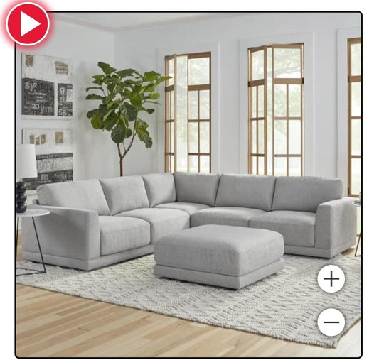L-shaped Sectional with Ottoman (Pending Cleaning)