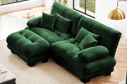 Cozepod Cloudies Loveseat with Ottoman